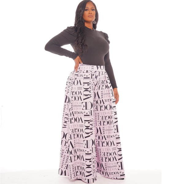 Buy White Black Vogue Print Palazzo Pants at Social Butterfly Collection  for only $ 89.00